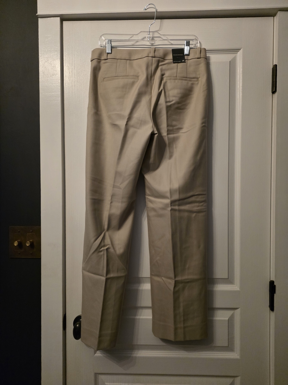 NWT Banana Republic Lido Straight Leg Italian Wool Tan Khaki Pant 8P